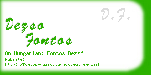 dezso fontos business card