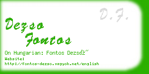 dezso fontos business card